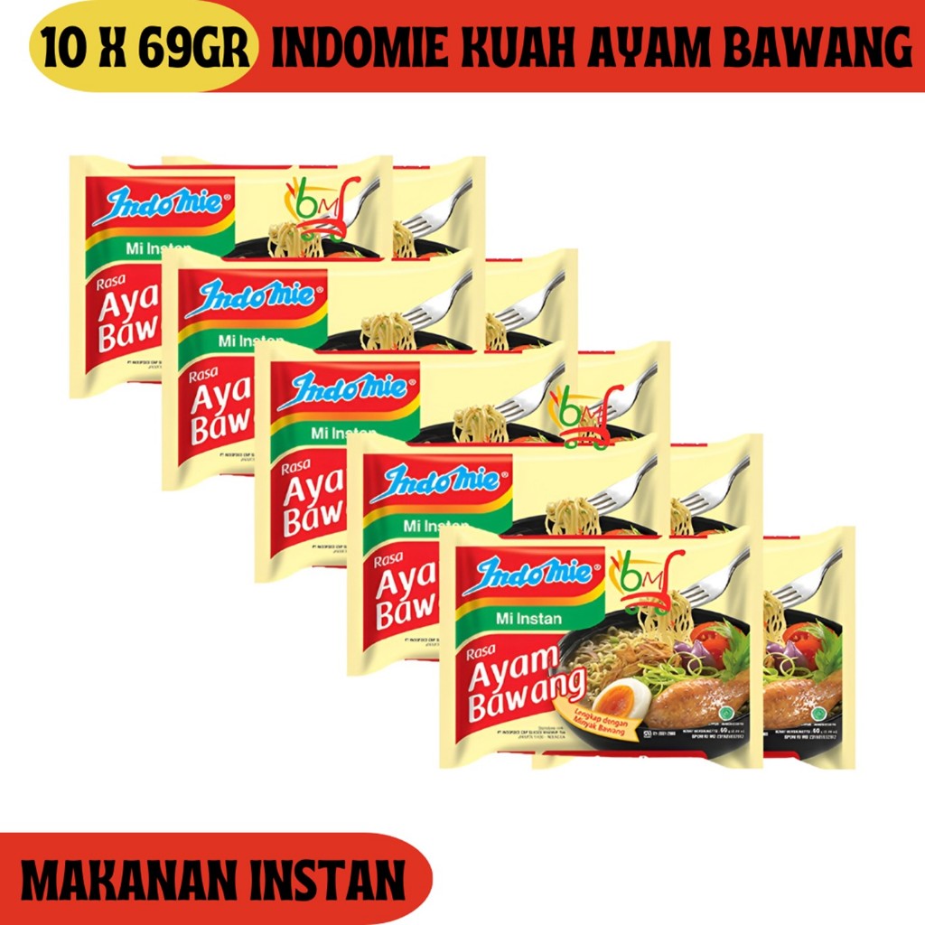 

10PCS Indomie Mie Instan Kuah Rasa Ayam Bawang