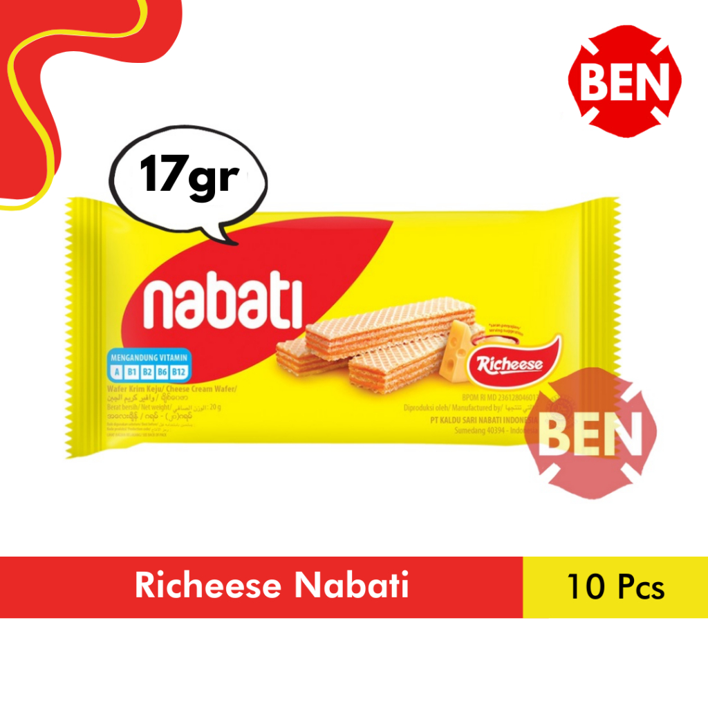 

Richeese Nabati Wafer Keju 1 Renceng 10 Pcs 17g 17gr 17 g gr Cheese 1000