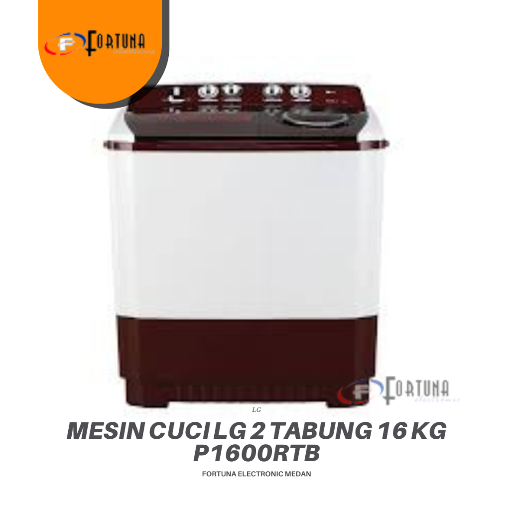 MESIN CUCI LG 2 TABUNG 16 KG P1600RTB / P-1600 RTB MEDAN