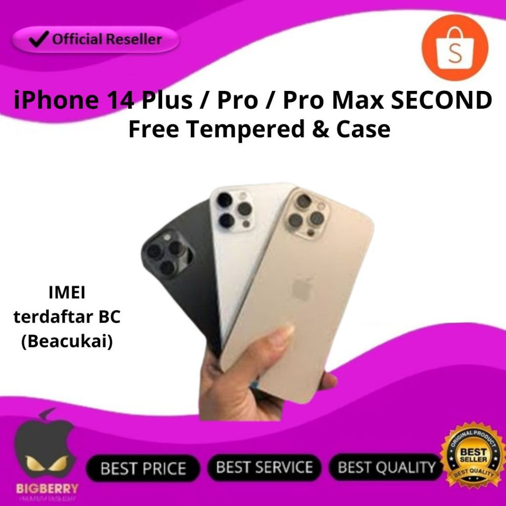 Seken iPhone 14/14 Plus / 14 Pro / 14 Max 128GB 256GB 512GB 1TB Bekas Mulus