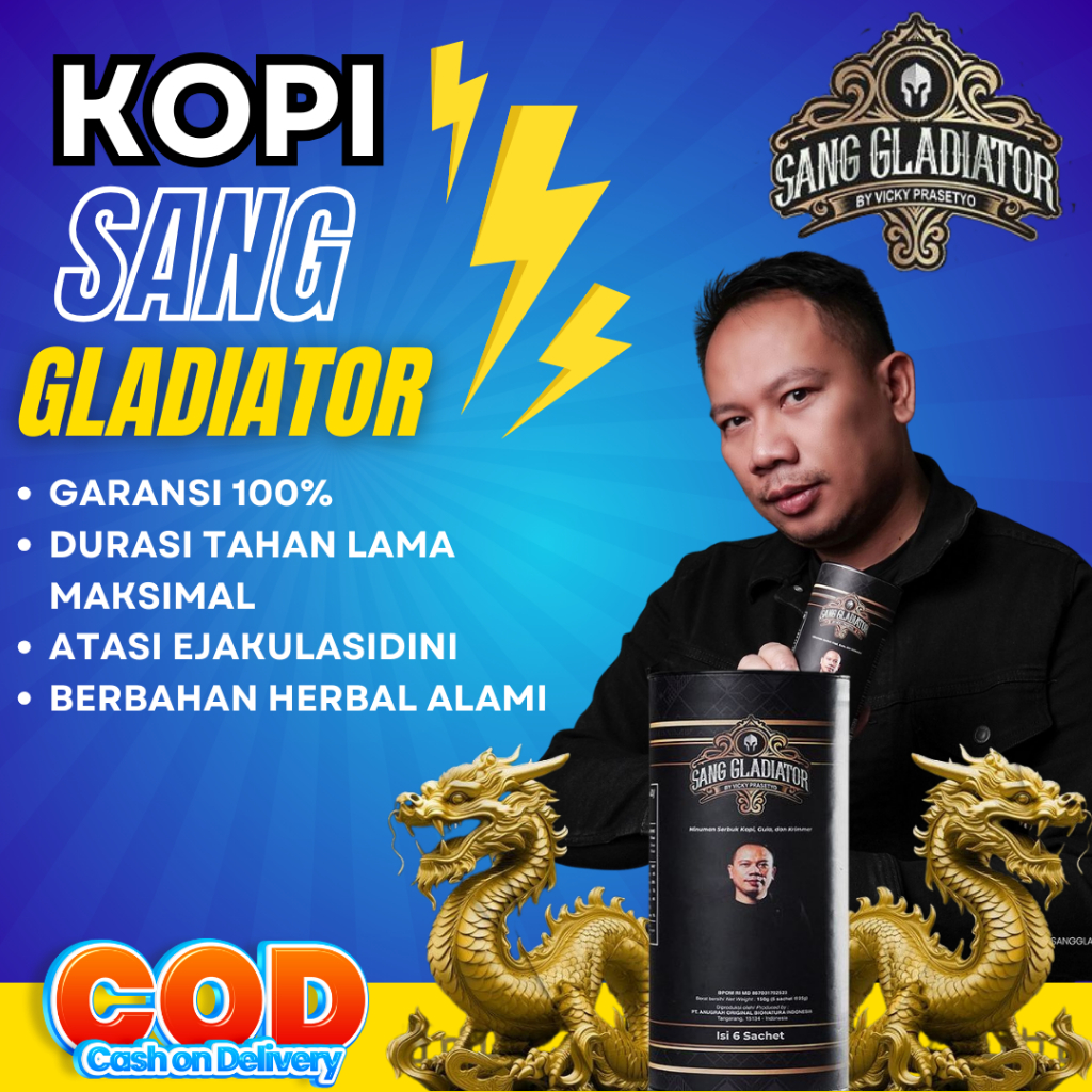 Kopi Sang Gladiator Kopi Serbuk Untuk Stamina Pria Kuat Tahan Lama Ori