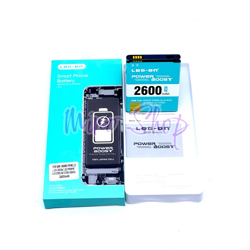 BATERAI LOG ON SAMSUNG J5  -GRAND PRIME G530 - j2 PRIME - J3 2016 - J3