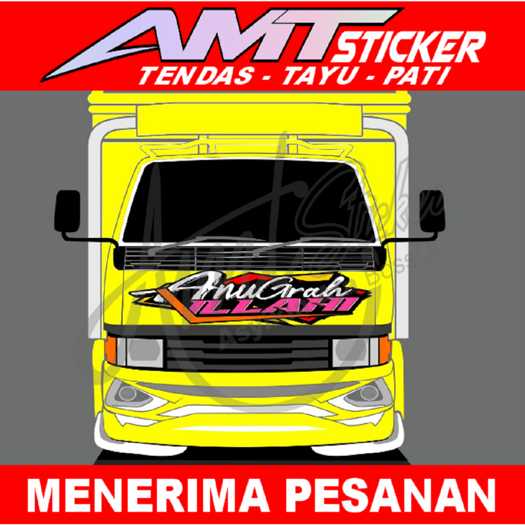 Stiker Deacl Kabin Depan Truck Ragasa + Anugrah Ilahi + Bisa Custom DEsain Dan Tipe Mobil