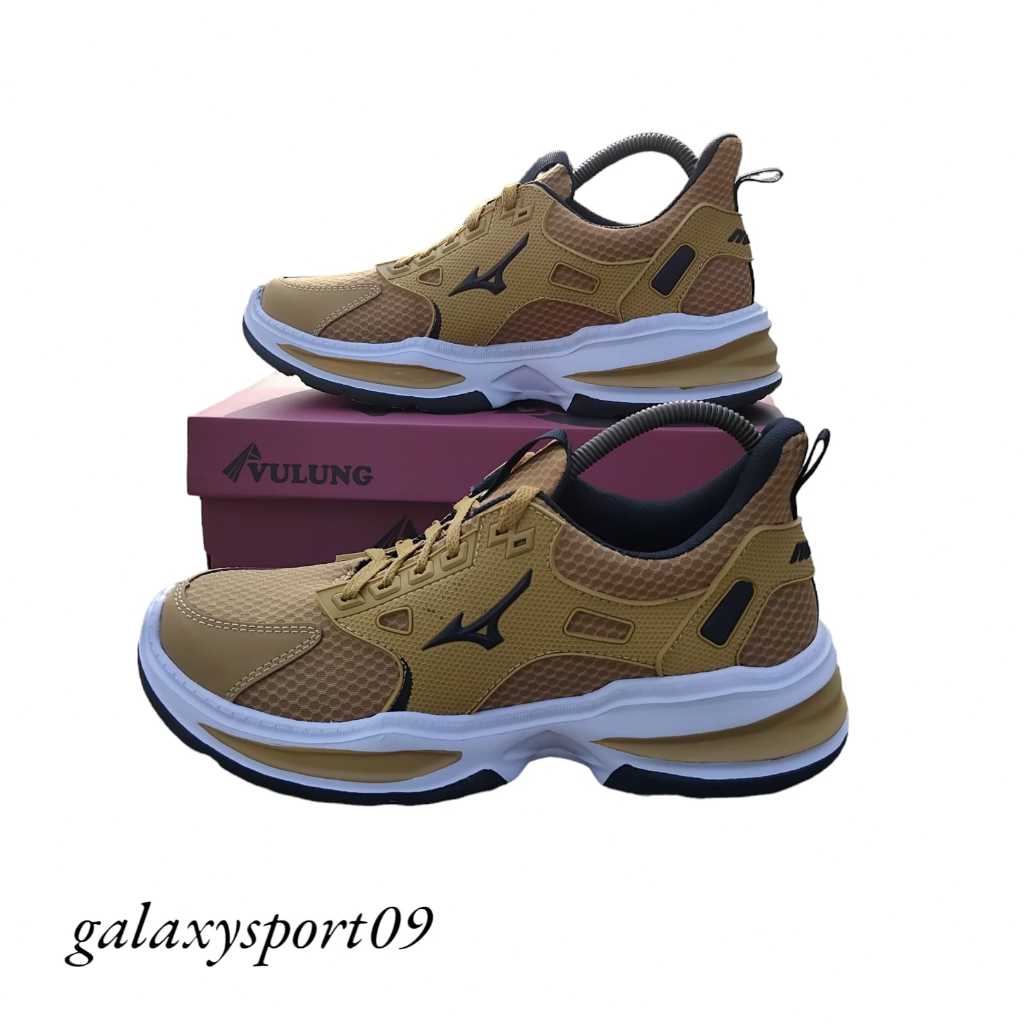 DISKON Sepatu Sneakers Korea Pria Wanita MZN Tan List Hitam Sepatu Running Olahraga Volly Ball/BASKE