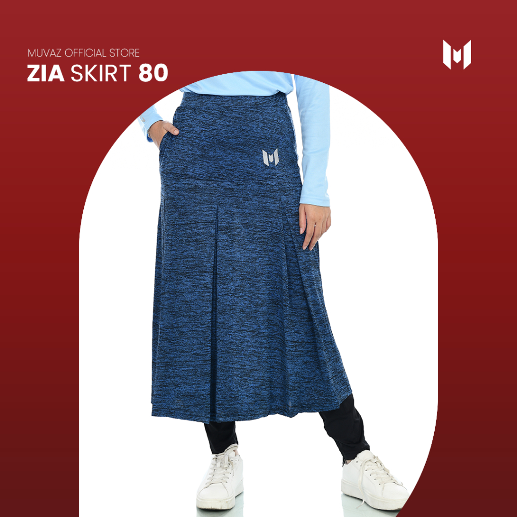 Muvaz Zia Skirt - Rok Olahraga Wanita DryFit Panjang 80 cm