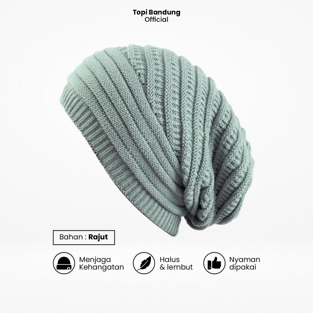 Topi Kupluk Pria Wanita Dewasa Beanie Hat Rajut Besar All Size Tebal Dan Lembut