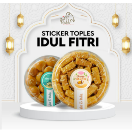 

Stiker Toples Kue Kering Lebaran Idul Fitri / Stiker Kemasan Parcel 6 lembar