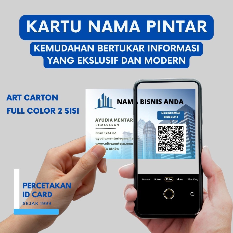 

Cetak Kartu Nama Pintar | Art Carton QR Code Ekslusif Modern