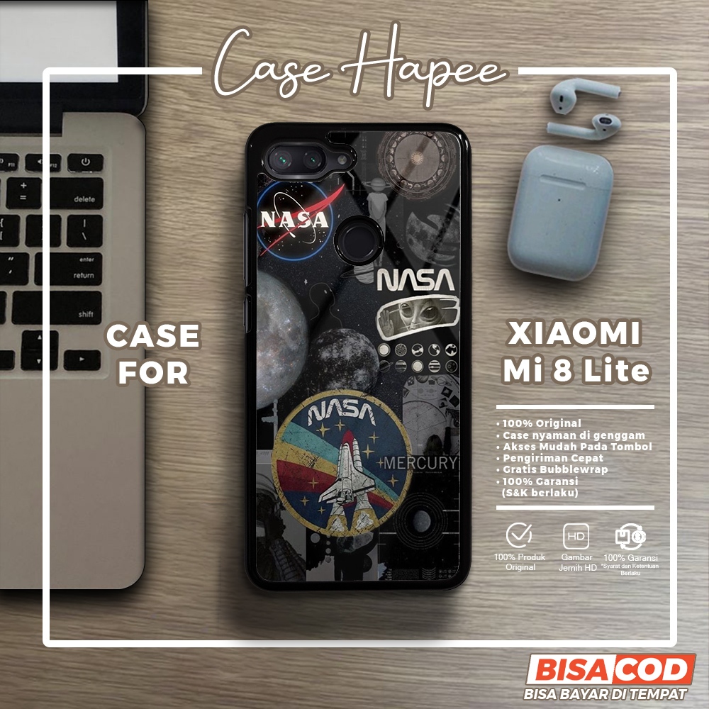 Case Xiaomi Mi 8 Lite Casing Xiaomi Mi 8 Lite [NASA] Casehapee Case Glossy Case Aesthetic Custom Cas