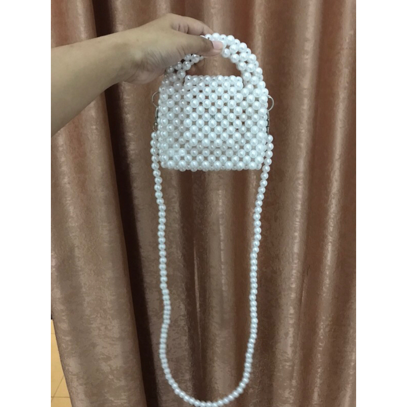 Tas pearl / mutiara / manik putih