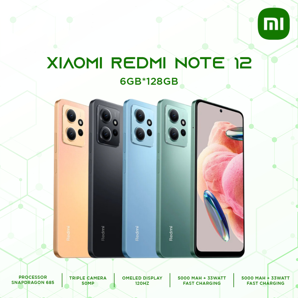 HANDPHONE / HP XIAOMI REDMI NOTE 12 SNAPDRAGON 685 50MP TRIPLE CAMERA 6/128GB NFC