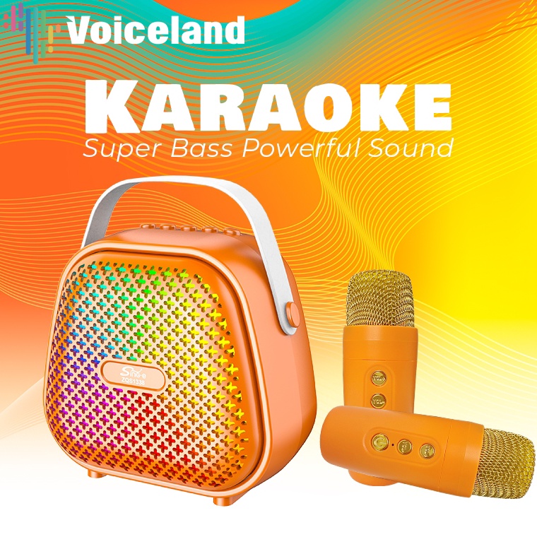 KODE H43J SUPER BASSSpeaker Bluetooth Karaoke Besar Super Bass 2 Mic Wireless Mini Portable Hadiah M