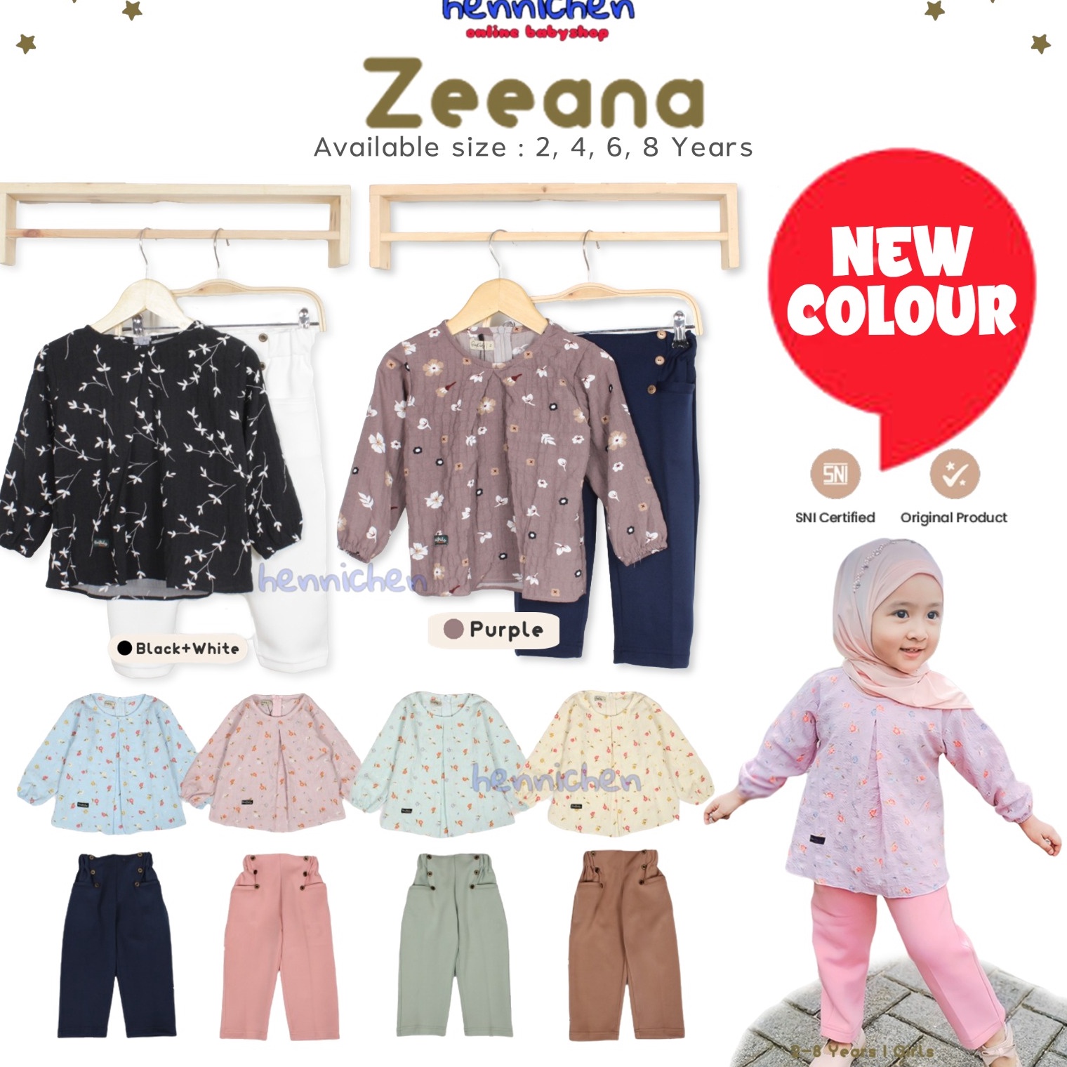 XPRESS MAKAREEM ZEEANA Setelan Baju Anak Perempuan 28 Tahun SETELAN BAJU MUSLIM PANJANG ANAK EDISI B