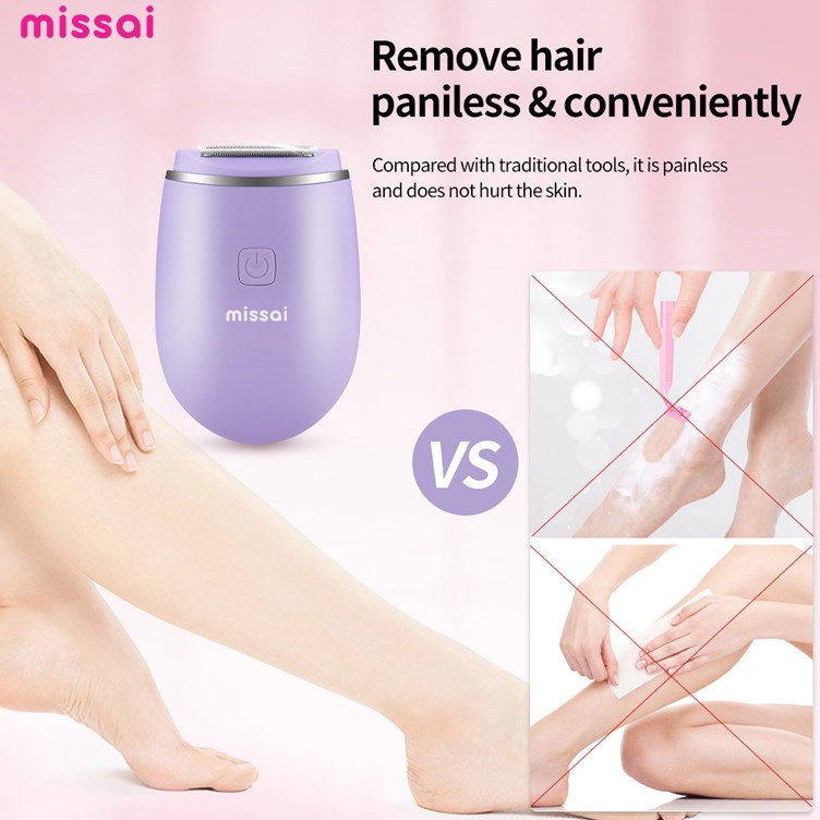 ART C6T Missai BD3 Alat Mencukur Mini Listrik Pencukur Bulu Wanita  Pencukur Bulu Ketiak Wanita  Tan