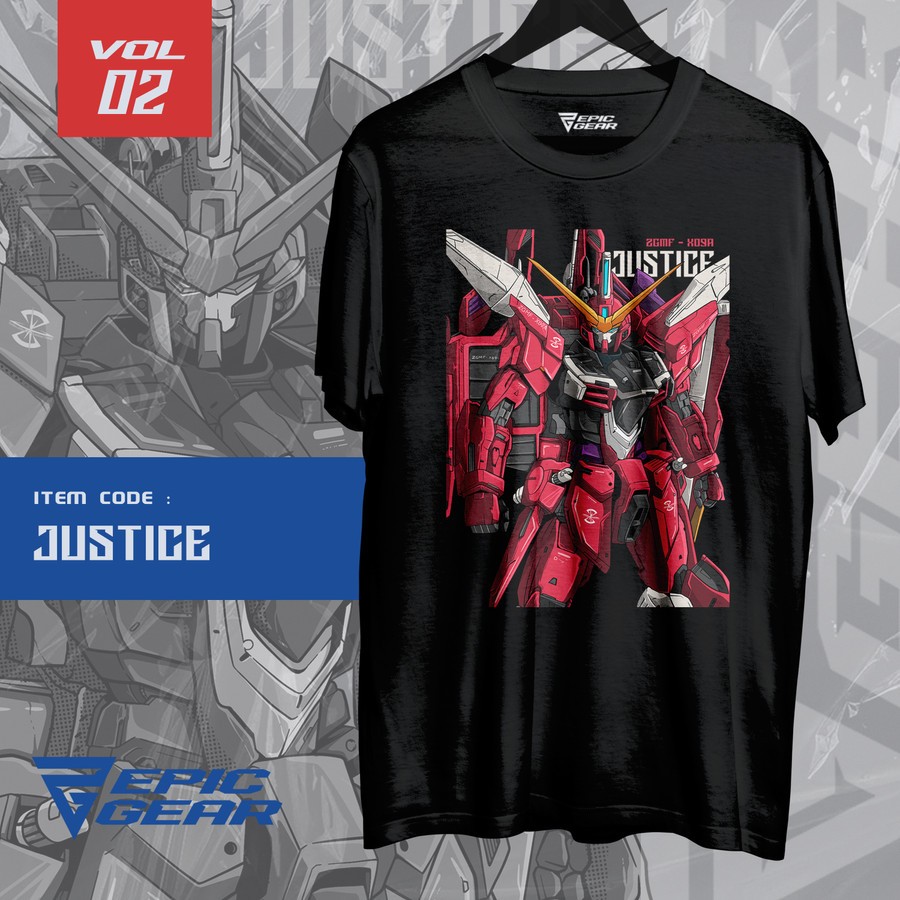 Kaos Gundam Justice | Gundam Seed - Tshirt GUNDAM Justice