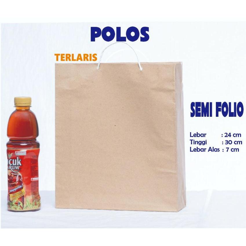 

PAPER BAG POLOS SEMI FOLIO / 24 X 30 X 7 / PAPER BAG KADO / PAPERBAG SOUVENIR / TAS KERTAS