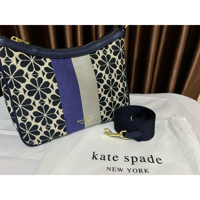 KS KATE SPADEE JACQUARD HOBO NAVY BLUE MULTI (NEWW)