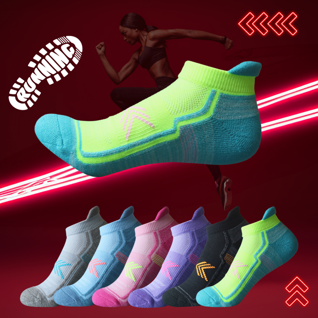 NOON [ thrive (set) / 번창 ] 6 PASANG Kaos Kaki Pendek Wanita Korea Tebal Running Dewasa Semata Heat T