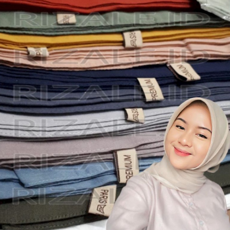 GROSIR  Hijab Segiempat Paris Premium Jahit Tepi Anti Letoy  Segiempat Polos