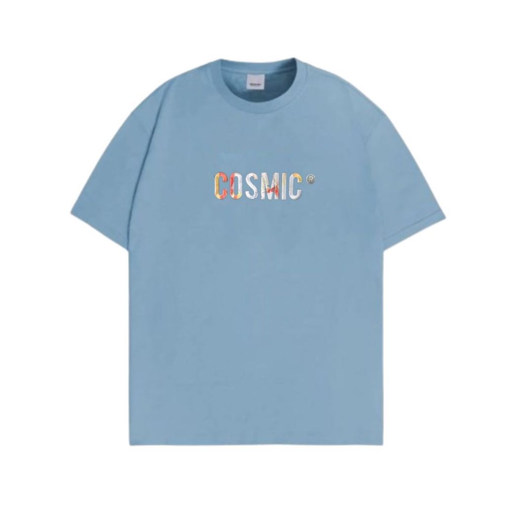 New Product - Cosmic T-Shirt Litle Text Logo ( Unisex ) Sky Blue Original Local Brand Populer Dan Te