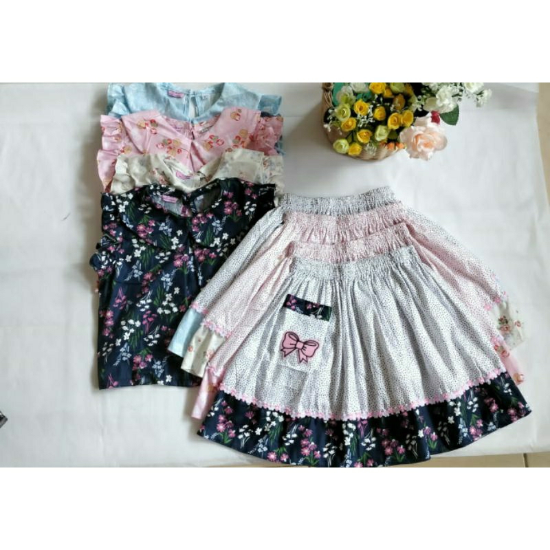 Setelan  Anak Perempuan / Stelan Rok Anak 2-8 Tahun