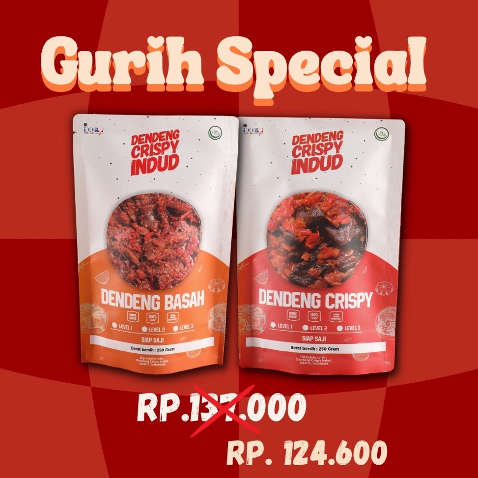 

DISKON Gurih Special Isi 2 Dendeng Crispy Dendeng Basah 125gr