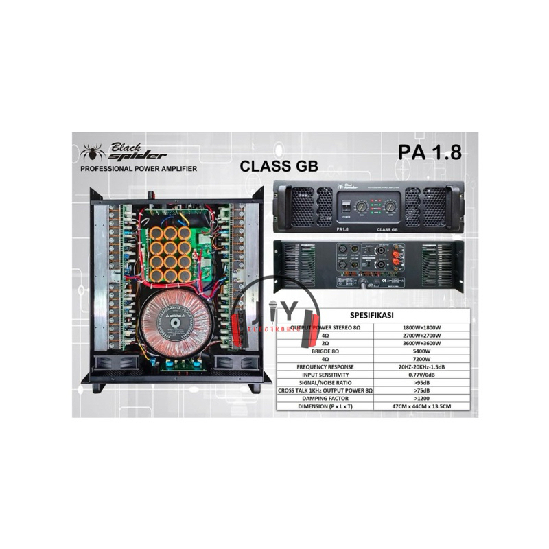 Power Black Spider 2 Channel Class GB PA1.8 PA 1.8 PA-1.8 Original