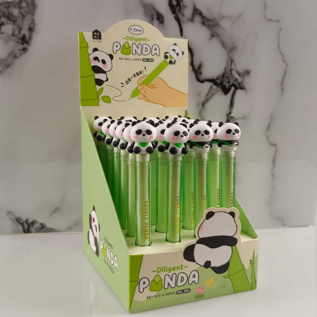 

Crystal Pen Diligent Panda/ Karakter Lucu 3D Crystal Mewah Aesthetic