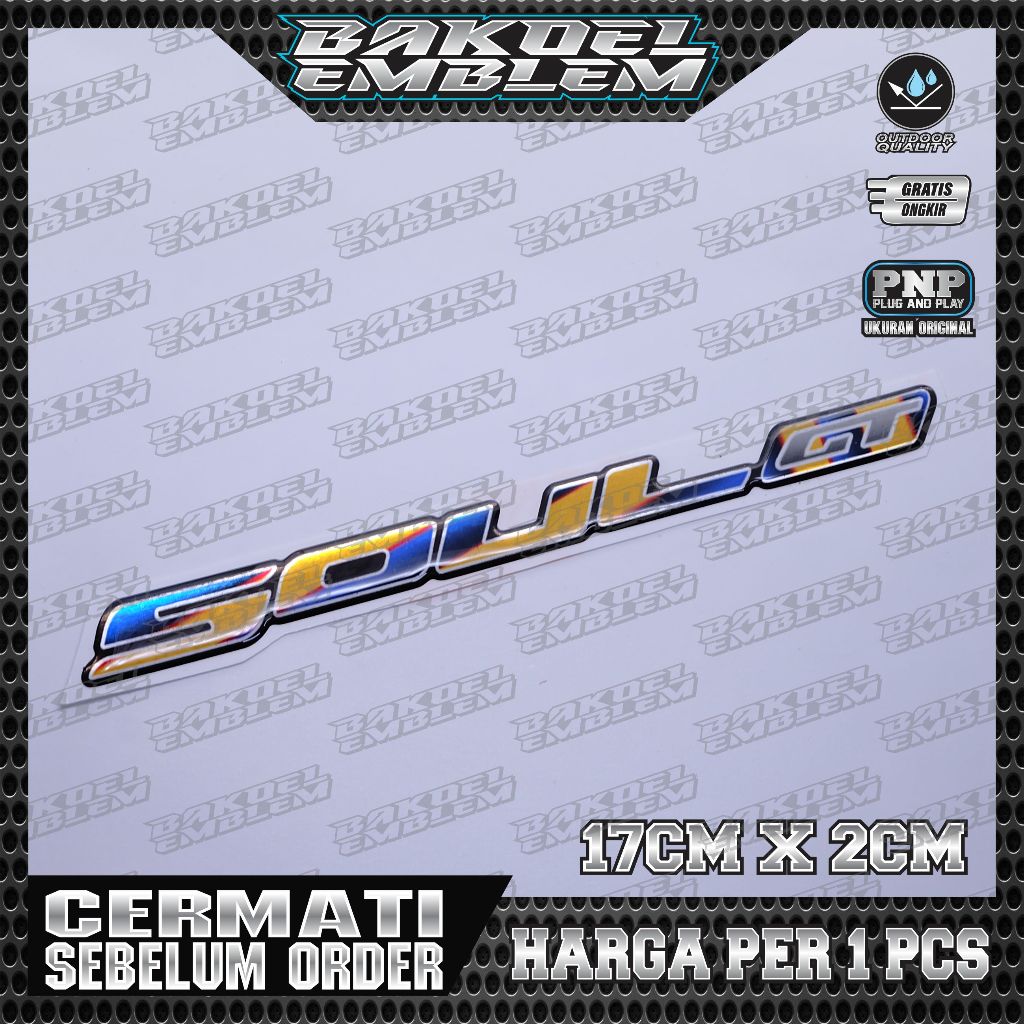 emblem timbul soul gt / emblem 3d / emblem mio soul gt / emblem soul gt titanium