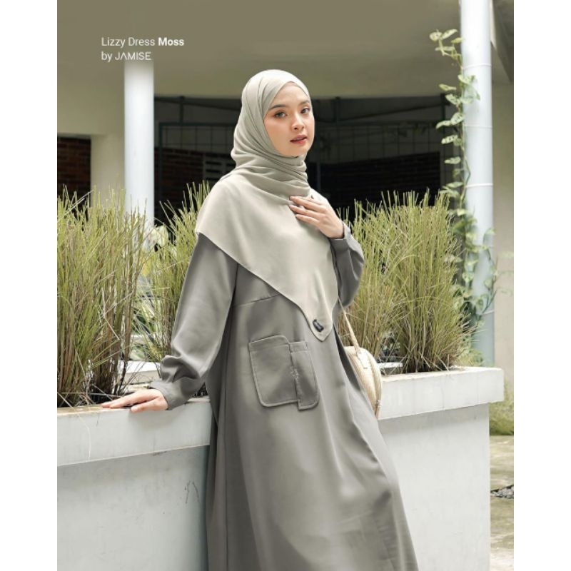 Jamise Syari | Lizzy Dress - Dress Polos Elegan Wanita Muslimah- Dress Daily Syari