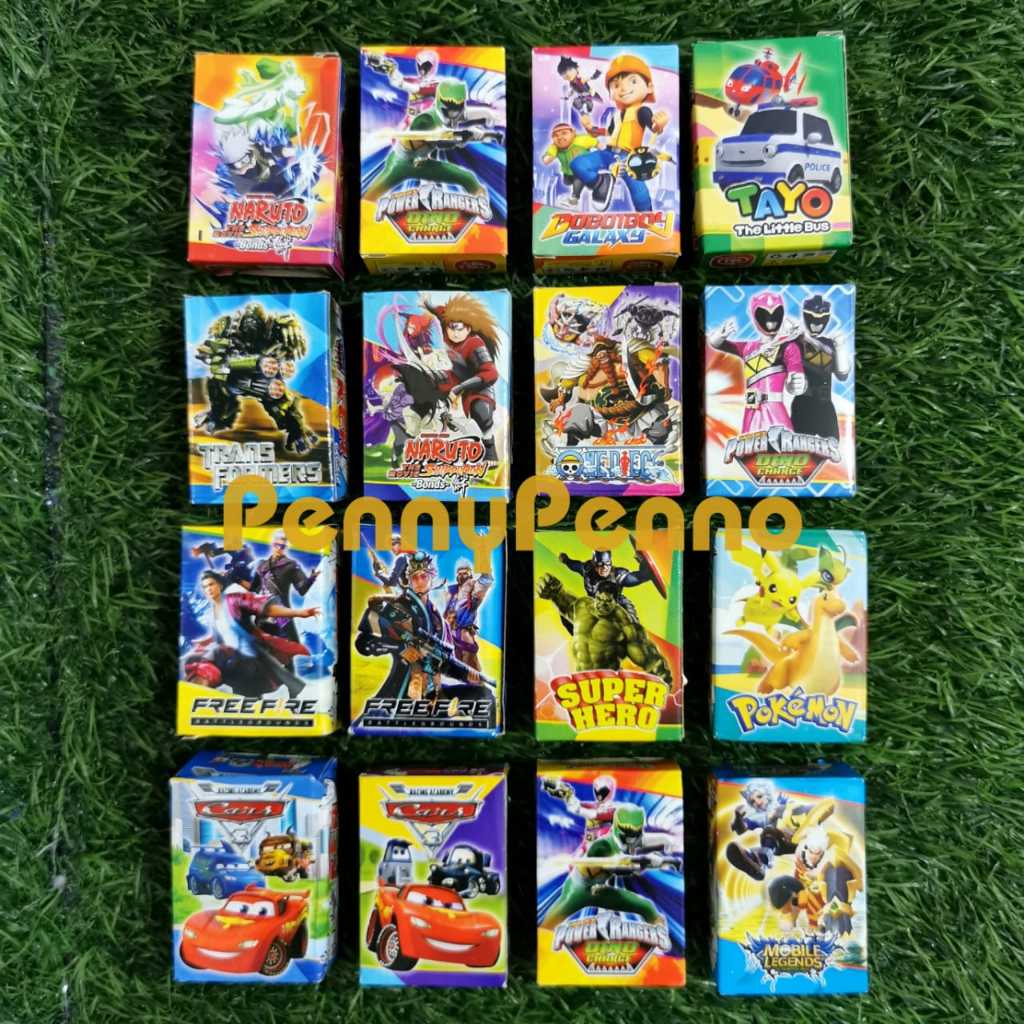 Mainan Kartu Poker Mini Motif Karakter Cowok / Cewek Merek DG