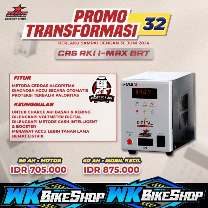 CAS CHARGER AKI BRT 20Ah/40Ah/ SMART CHARGER AKI 20Ah/40Ah  MOTOR & MOBIL