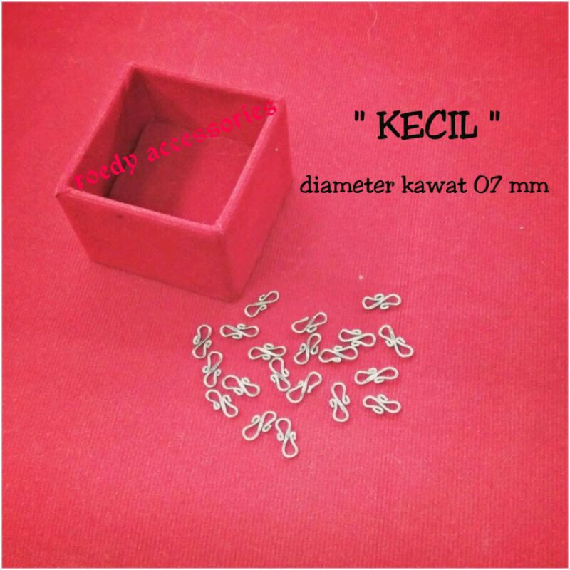 Kait/pengait/sambungan leter ' S ' besi/baja putih (monel)