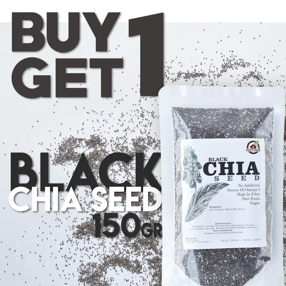 

Cuci gudang Buy 1 Get 1 Free Organic Black Chia Seed 15 gr