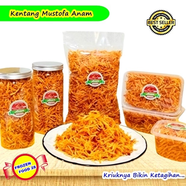 

BAYAR DITEMPAT Kentang Mustofa Anam Keripik Kentang Goreng Kering Pedas Manis 22gram Snack Stik Balado Cemilan Ringan Kiloan Grosir Murah Makanan Halal Original Teri Kacang