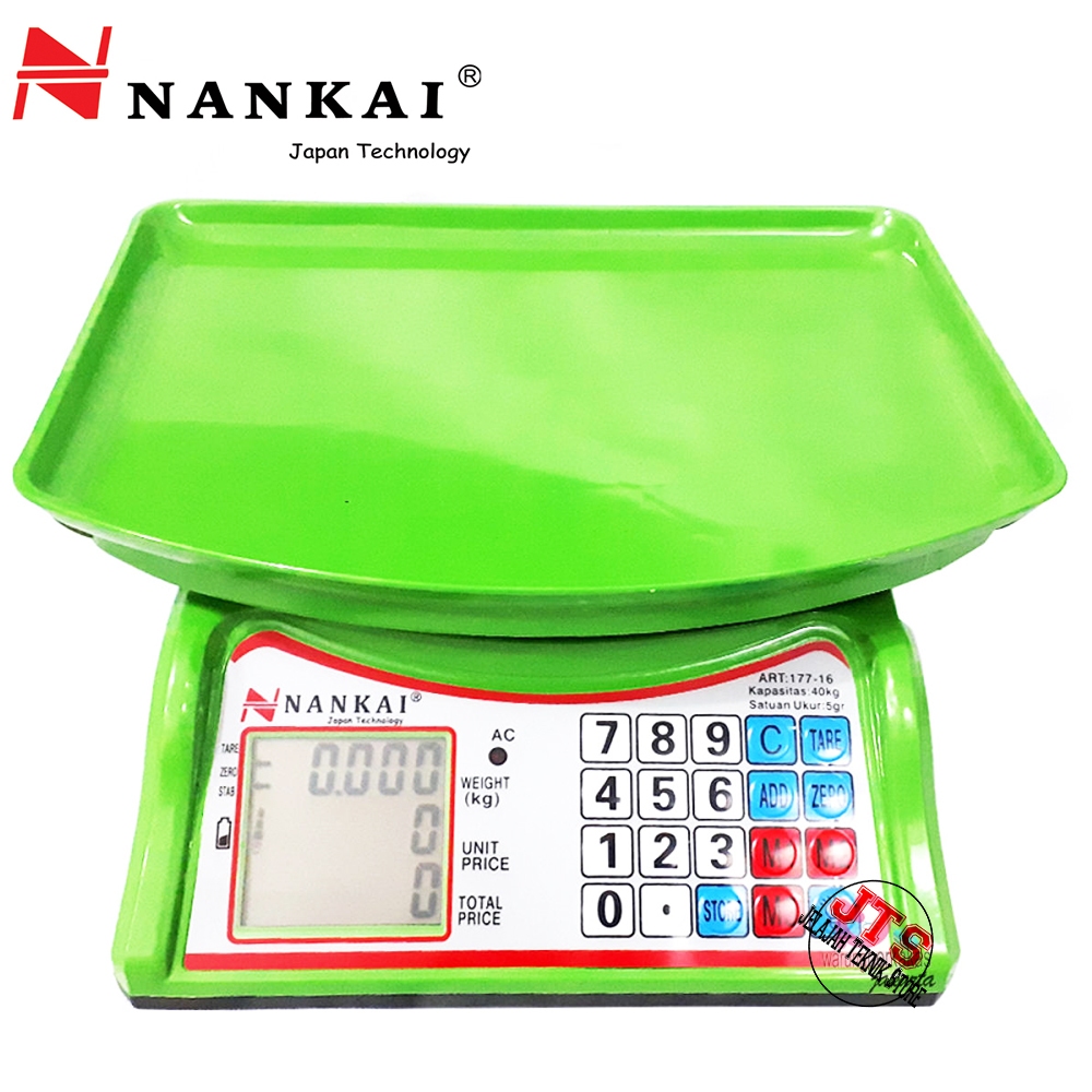 NANKAI Timbangan Duduk Digital 40KG 5 Gram Body PVC Timbangan Digital Bisa Setting Harga Kiloan 40 K