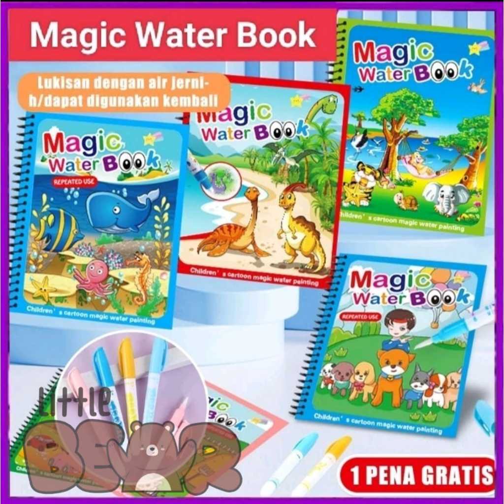 

MAGIC WATERBOOK / BUKU MEWARNAI / MAINAN EDUKASI / BUKU MENGGAMBAR ANAK