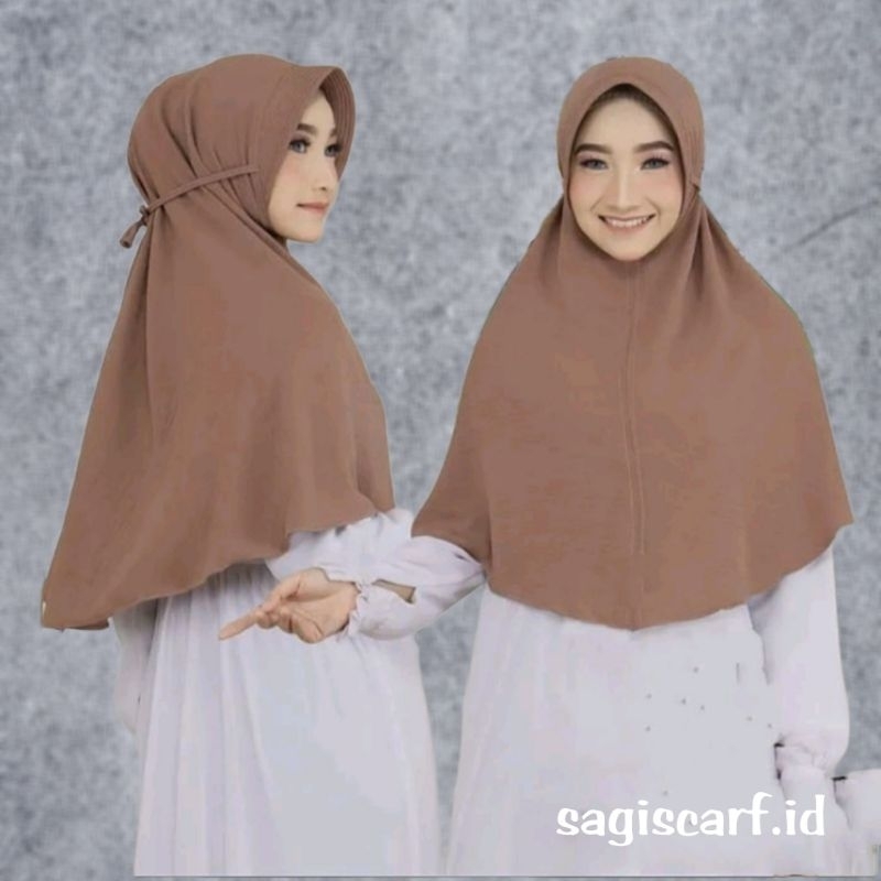 Hijab Bergo Maryam Pet | Hijab Instan Pet | Bergo Maryam Pet Crinkle Size L, XL