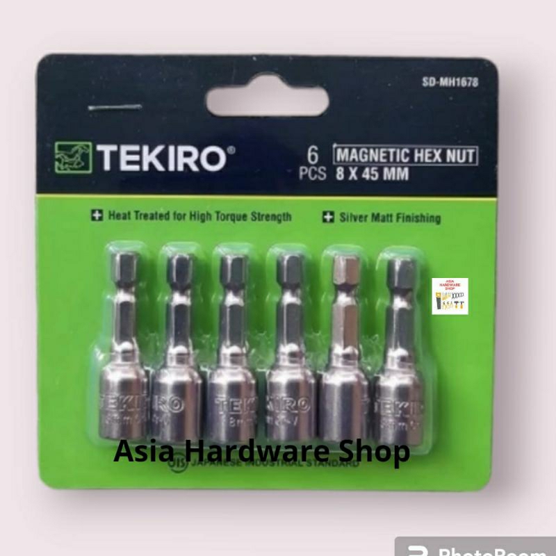 TEKIRO Mata Bor Roofing Magnet 8 x 45 mm 6 x 65 mm Magnetic Hex Nut