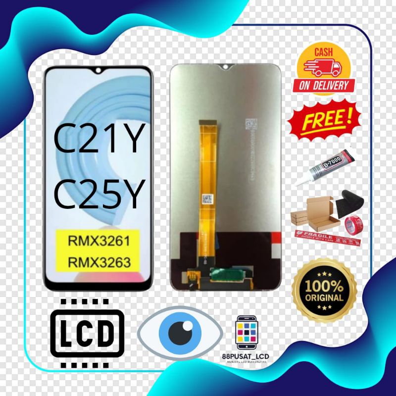 LCD FULLSET REALME C21Y / C25Y ORIGINAL