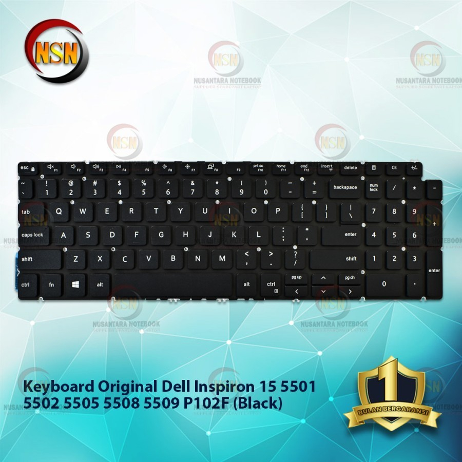 Keyboard FOR INSPIRON 15 5501 5502 5505 5508 5509 P102F P12F001 BLACK
