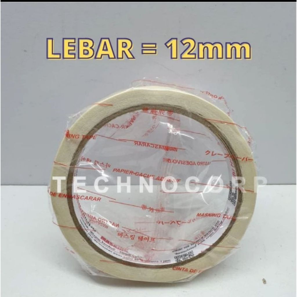 LAKBAN LEM KERTAS 1/2 INCH 12MM x 20 YARD NACHI TAPE MASKING TAPE 18M