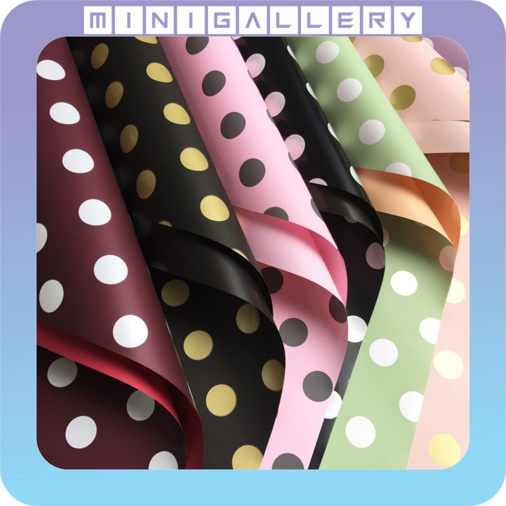 

20 LEMBAR Flower Wrapping Polkadot Cellophane Kertas Buket Bunga KB11