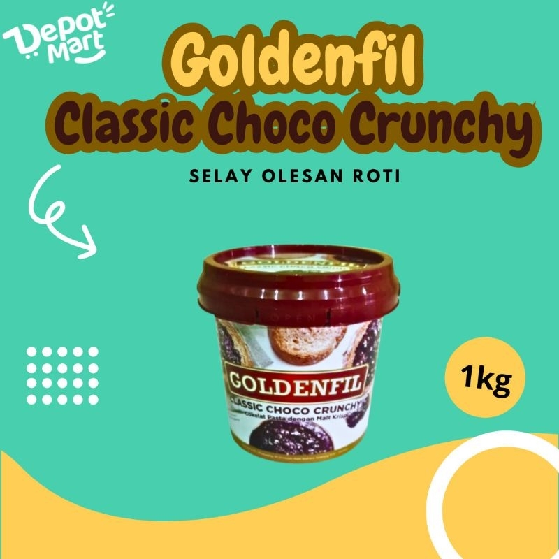 

DepotMart Goldenfil Classic Choco Crunchy 1 kg / Goldenfill Cokelat Golden fil Dark Coklat