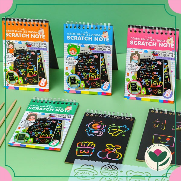 

Scratch note magic book kawai mini memo buku gambar ajaib lucu cute MK1652