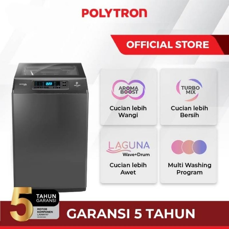 MESIN CUCI POLYTRON PAW 1028Y / POLYTRON MESIN CUCI 1 TABUNG TOP LOADING PAW 1028Y [10KG]