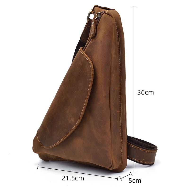 Tas Dada Segitiga Pria Model Terbaru Kulit Asli Garut ORIGINAL 100%