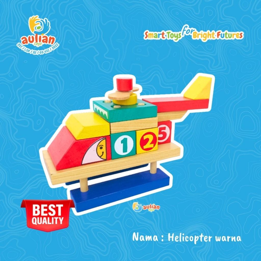 MAINAN EDUKASI/MAINAN KAYU-HELICOPTER WARNA