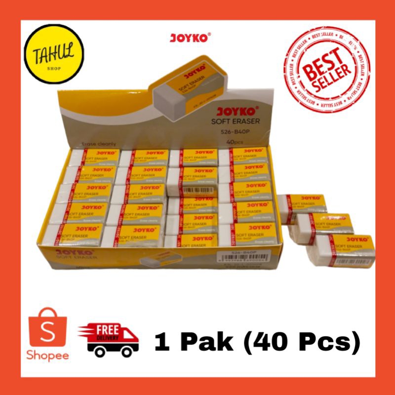 

1 Pak (40 Pcs) !!! Penghapus Kecil Joyko PUTIH 526-B40P / Eraser