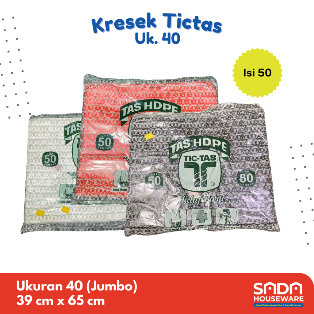 [ISI 50pcs] Kantong kresek / Kantong kresek tic-tas / kantong kresek hitam / kantong kresek putih / 